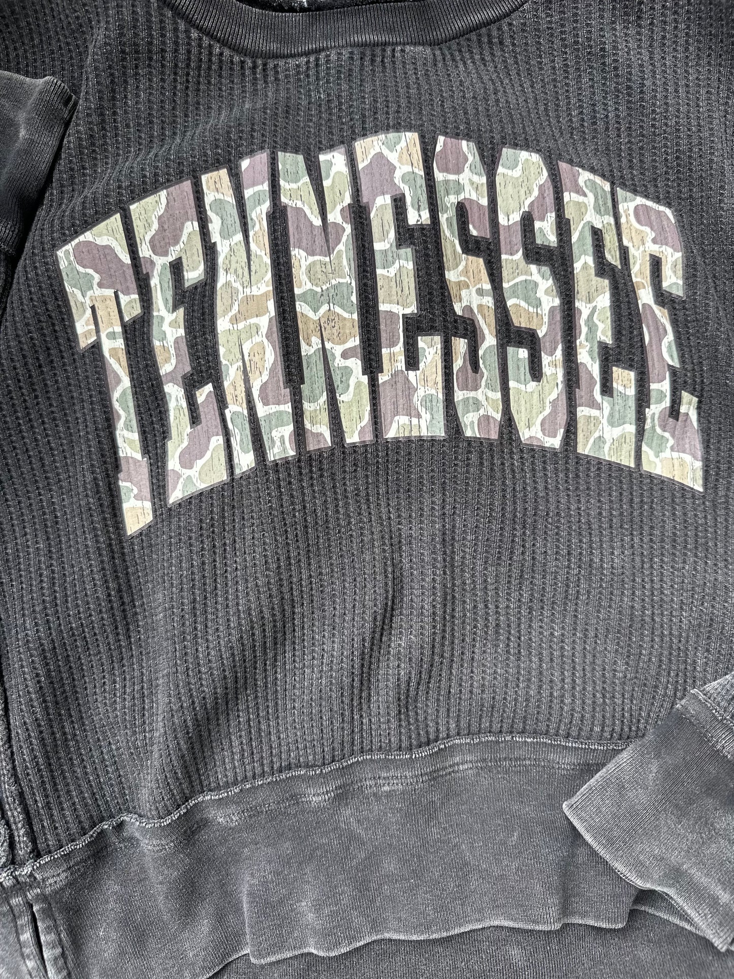 Tennessee Camo Crop Waffle Knit Sweatshirt