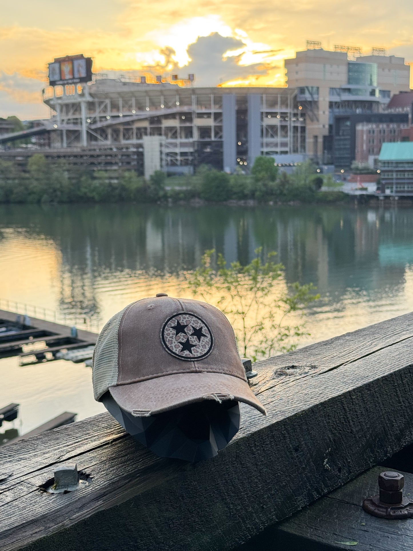 Leopard Distressed Tristar Hat
