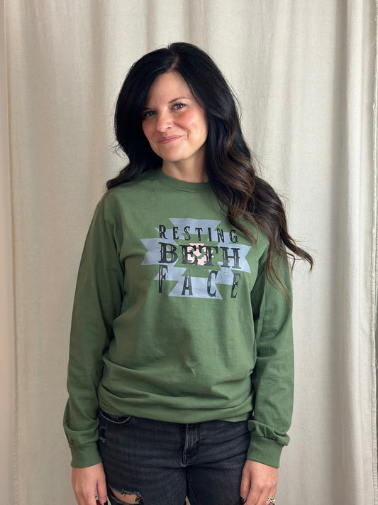 Yellowstone Vibe Resting Beth Face Long Sleeve Tee