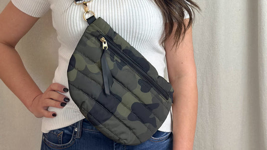 Camo Puffer Crossbody Bag