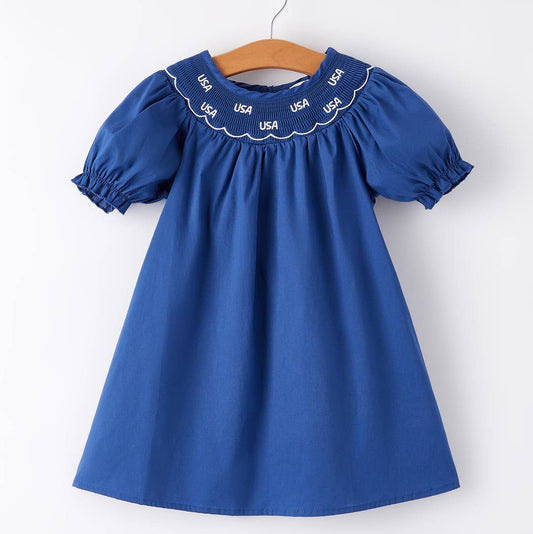 Little Miss USA Smocked Dress