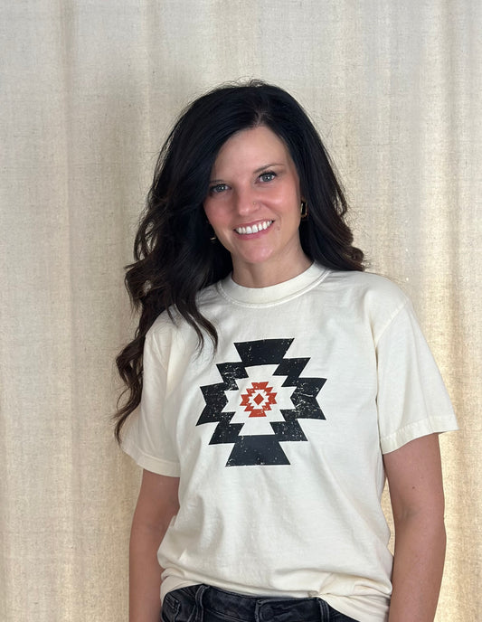 Simple distressed Aztec Tee