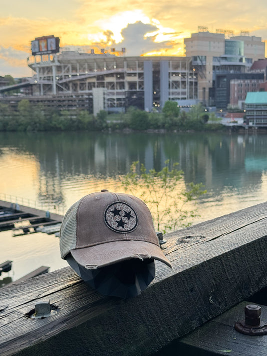 Leopard Distressed Tristar Hat
